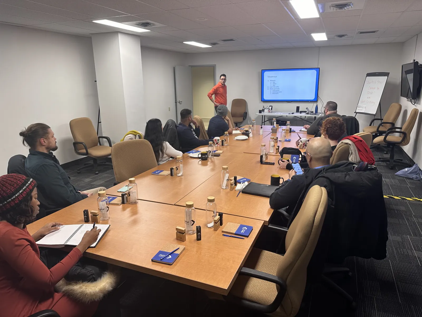 A Get Building instructor working through a program with a client team