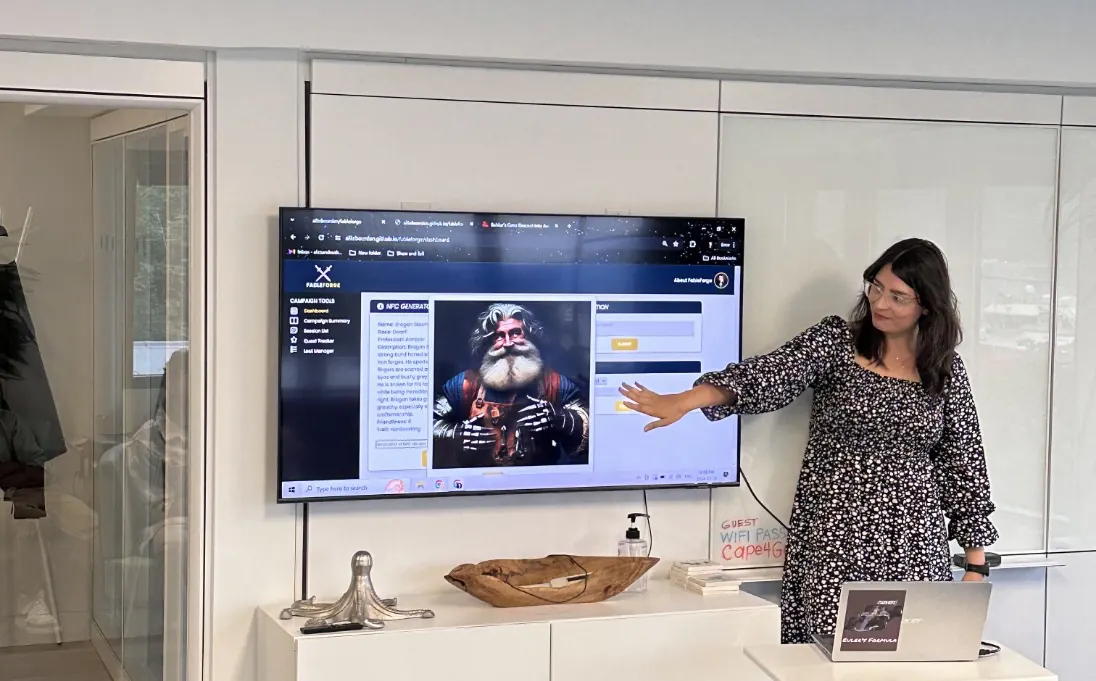 A Coaching Program student demoing her project
